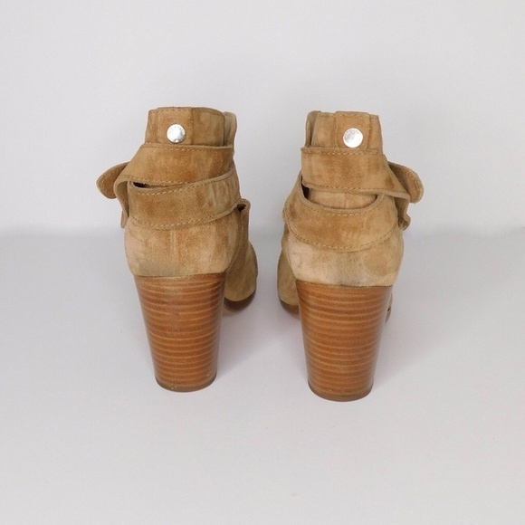 RAG & BONE Harrow Suede Ankle Boots Bootie Ankle Straps Hazel Tan 36.5 - Picture 6 of 13